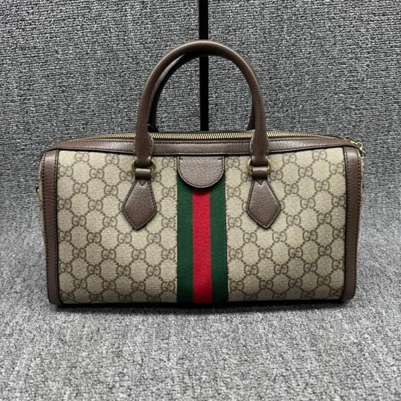 GUCCI Ophidia Boston Brown Canvas Satchel ccofb999-102525 - Picture 3 of 16